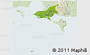 Physical Panoramic Map of Tonle Sap, lighten
