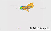 Political Panoramic Map of Tonle Sap, cropped outside
