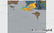 Political Panoramic Map of Tonle Sap, darken, semi-desaturated