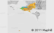 Political Panoramic Map of Tonle Sap, lighten, desaturated