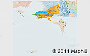 Political Panoramic Map of Tonle Sap, lighten