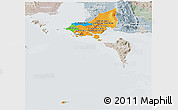Political Panoramic Map of Tonle Sap, lighten, semi-desaturated