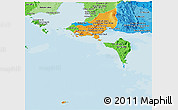 Political Panoramic Map of Tonle Sap, political shades outside