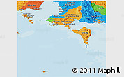 Political Panoramic Map of Tonle Sap