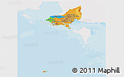 Political Panoramic Map of Tonle Sap, single color outside