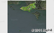 Satellite Panoramic Map of Tonle Sap, darken, semi-desaturated