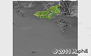 Satellite Panoramic Map of Tonle Sap, desaturated