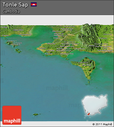Satellite Panoramic Map of Tonle Sap