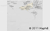 Shaded Relief Panoramic Map of Tonle Sap, desaturated