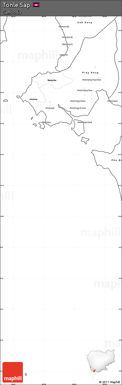 Blank Simple Map of Tonle Sap