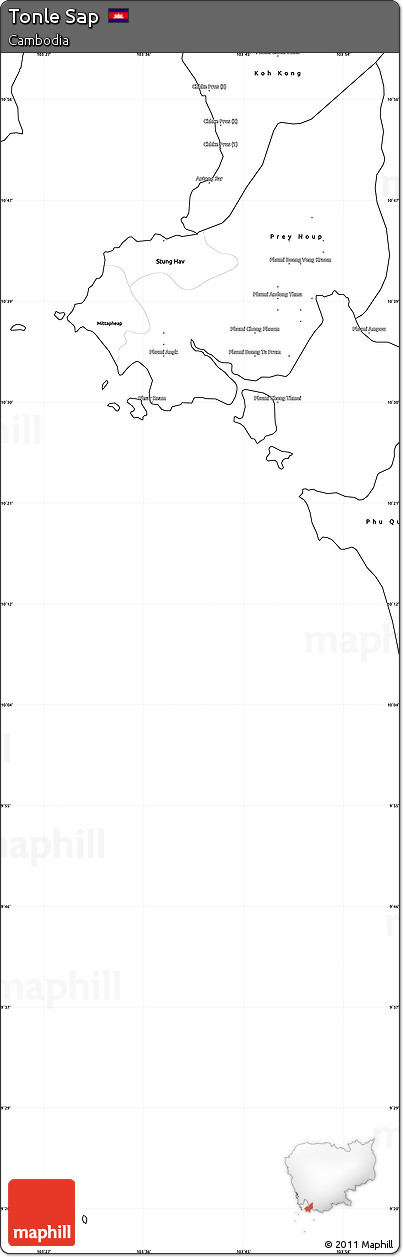 Blank Simple Map of Tonle Sap