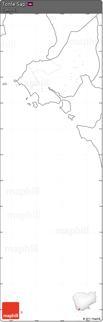 Blank Simple Map of Tonle Sap, no labels