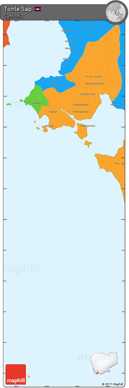 Political Simple Map of Tonle Sap