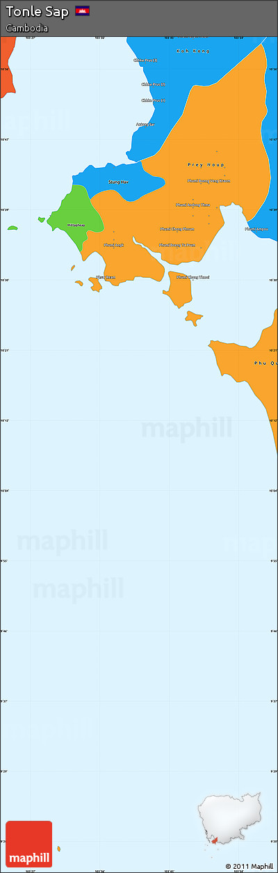 Political Simple Map of Tonle Sap