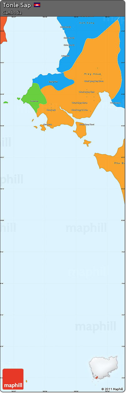 Political Simple Map of Tonle Sap