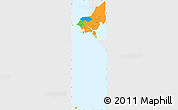 Political Simple Map of Tonle Sap, single color outside