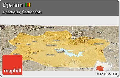 Physical Panoramic Map of Djerem, semi-desaturated
