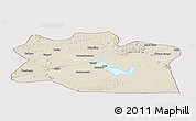 Shaded Relief Panoramic Map of Djerem, single color outside