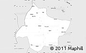 Silver Style Simple Map of Faro-Et-Deo