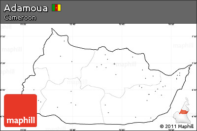 Blank Simple Map of Adamoua, cropped outside, no labels