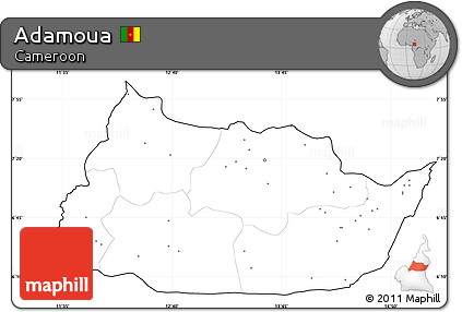 Blank Simple Map of Adamoua, cropped outside, no labels