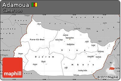 Gray Simple Map of Adamoua