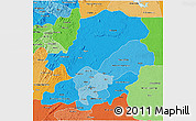 Political Shades 3D Map of Centre