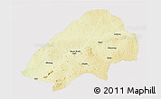Physical 3D Map of Haute-Sanaga, cropped outside