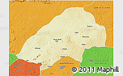Physical 3D Map of Haute-Sanaga, political outside