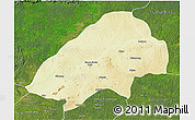 Physical 3D Map of Haute-Sanaga, satellite outside