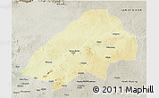 Physical 3D Map of Haute-Sanaga, semi-desaturated