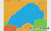 Political 3D Map of Haute-Sanaga
