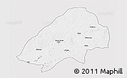 Silver Style 3D Map of Haute-Sanaga, single color outside