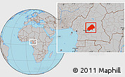 Gray Location Map of Haute-Sanaga