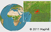 Satellite Location Map of Haute-Sanaga