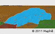 Political Panoramic Map of Haute-Sanaga, darken