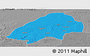 Political Panoramic Map of Haute-Sanaga, desaturated