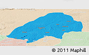 Political Panoramic Map of Haute-Sanaga, lighten