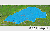 Political Panoramic Map of Haute-Sanaga, satellite outside