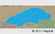 Political Panoramic Map of Haute-Sanaga, semi-desaturated