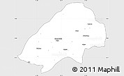 Silver Style Simple Map of Haute-Sanaga, single color outside