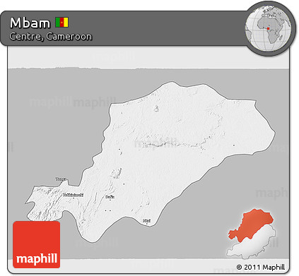 Gray 3D Map of Mbam, single color outside