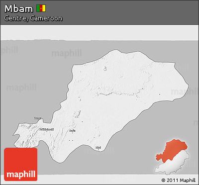 Gray 3D Map of Mbam, single color outside
