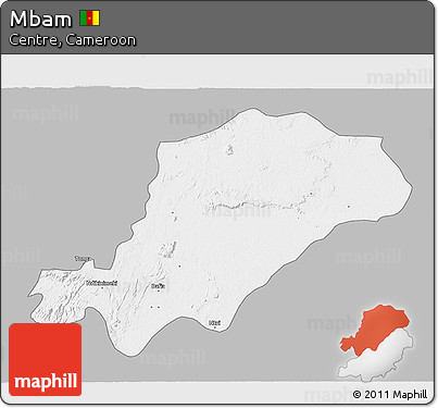 Gray 3D Map of Mbam, single color outside