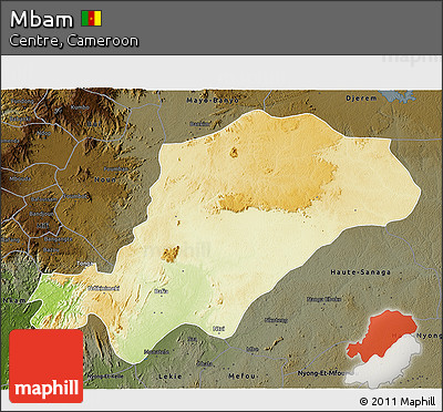 Physical 3D Map of Mbam, darken