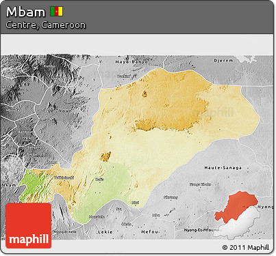 Physical 3D Map of Mbam, desaturated