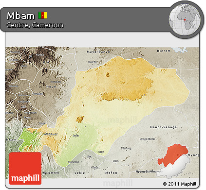 Physical 3D Map of Mbam, semi-desaturated