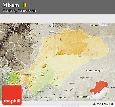 Physical 3D Map of Mbam, semi-desaturated
