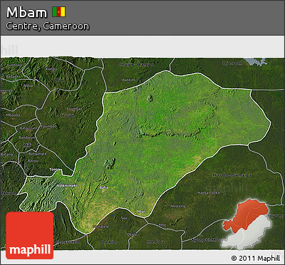 Satellite 3D Map of Mbam, darken