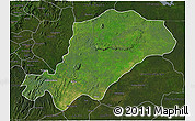 Satellite 3D Map of Mbam, darken